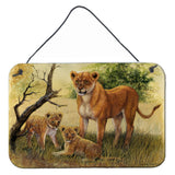 Caroline'S Treasures Lion And Cubs By Daphne Baxter Wall Or Door Hanging Prints Bdba0307Ds812, 8Hx12W, Multicolor