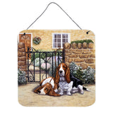Caroline'S Treasures Basset Hound At The Gate Wall Or Door Hanging Prints Bdba0312Ds66, 6Hx6W, Multicolor