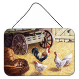 Caroline'S Treasures Rooster And Hens Chickens In The Barn Wall Or Door Hanging Prints Bdba0339Ds812, 8Hx12W