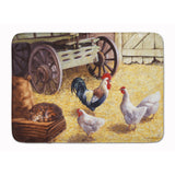 Caroline'S Treasures Rooster And Hens Chickens In The Barn Floor Mat, 19 X 27, Multicolor
