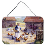 Caroline'S Treasures Chicken Hen Feeding Time Wall Or Door Hanging Prints Bdba0352Ds812, 8Hx12W