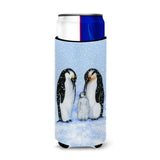 Caroline'S Treasures Bdba0427Muk Penguin Family By Daphne Baxter Ultra Beverage Insulators For Slim Cans, Multicolor