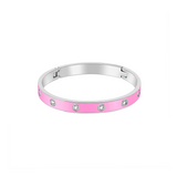 BG808EPW B.Tiff 8-Stone BARBIE Pink Enameled Bangle Bracelet