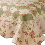 Denali 3 Piece Fabric King Size Quilt Set With Floral Prints, Multicolor