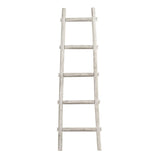 Transitional Style Wooden Decor Ladder with 5 Steps, White