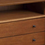 2 Drawer Wooden Nightstand With Open Compartment And Splayed Legs, Brown