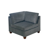 37 Inches Fabric Upholstered Wooden Corner Wedge, Gray