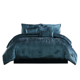 7 Piece King Comforter Set With Shimmering Appeal, Blue
