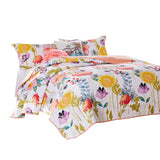 Mavi 5 Piece Reversible King Quilt Set, Spring Floral Print, Multicolor