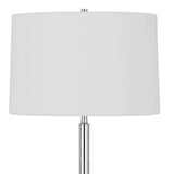 Ava 61 Inch Modern Floor Lamp, Glass Tray Table, 1 Usb Port, Glossy, Chrome