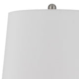 29 Inch Accent Table Lamp Set Of 2, Stacked Crackle Glass Balls, Silver