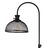 61 Inch Modern Floor Lamp, Hanging Mesh Shade, Metal Base, Black
