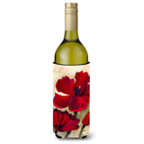 Caroline'S Treasures Red Tulip By Maureen Benfield Wine Bottle Koozie Hugger, 750Ml, Multicolor