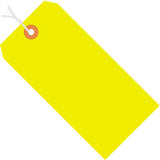 Global Industrial Shipping Tag Pre-Strung #6 5-1/4L X 2-5/8W Fluorescent Yellow 1000/Pack