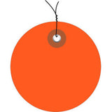 Global Industrial™ Plastic Circle Tag Pre Wired3 Dia. Orange 100/Pack