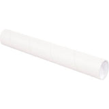 Global Industrial™ Mailing Tubes With Caps 3Dia. X 48L 0.080 Thick White 24/Pack
