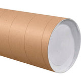 Jumbo Mailing Tubes With Caps 8 Dia. X 48L 0.125 Thick Kraft 10/Pack
