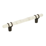 Carrione 5-1/16 In (128 Mm) Center-To-Center Marble White/Oil-Rubbed Bronze Cabinet Pull