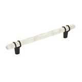 Carrione 6-5/16 In (160 Mm) Center-To-Center Marble White/Black Bronze Cabinet Pull