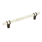 Carrione 6-5/16 In (160 Mm) Center-To-Center Marble White/Oil-Rubbed Bronze Cabinet Pull