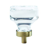 Glacio 1-3/8 In (35 Mm) Length Clear/Golden Champagne Cabinet Knob