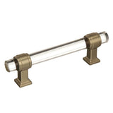 Glacio 3-3/4 In (96 Mm) Center-To-Center Clear/Golden Champagne Cabinet Pull