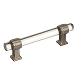 Glacio 3-3/4 In (96 Mm) Center-To-Center Clear/Satin Nickel Cabinet Pull