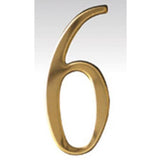 2 Inch Brass Self Adhesive Address Number. Number: 6