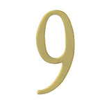 3 Inch Brass Self Adhesive Address Number. Number: 9