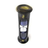 Antique Brass Mary Rose 5-Min. Hourglass W/ Purple Sand
