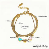 Elegant Gold Stainless Steel Heart Charm Bracelet for Women