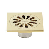Bathroom Shower Drains with Flange & Hair Trap Polished Brass