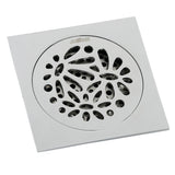 Kingston Brass BSF6360C Watercourse Floral 4 Square Grid Shower Drain, Polished Chrome