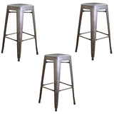 Loft Gun Metal 30 Inch Metal Bar Stool - 3 Piece