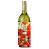 Caroline'S Treasures Red Wine Bottles And Glasses Koozie Hugger, 750Ml, Multicolor