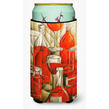 Caroline'S Treasures Red Wine Bottles And Glasses Tall Boy Koozie Hugger, Multicolor
