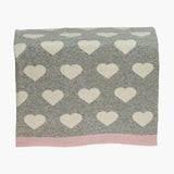 Parkland Collection Heartcloud Transitional Light Grey Knitted 32 X 40 Baby Blanket