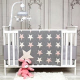Parkland Collection Twinkle Stars Transitional Light Grey Knitted 32 X 40 Baby Blanket