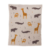 Parkland Collection Once Upon A Time In Zooland Transitional Light Grey Knitted 32 X 40 Baby Blanket