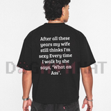 Mens Casual Back Graphic Funny Married Husband T-Shirt