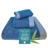 Bamboo Cotton Towel Set - Viscose from Bamboo + Cotton - 3pc - Indigo