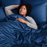 Bamboo Duvet Cover Set - 100% Viscose from Bamboo - 3pc - Indigo