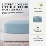 Bamboo Fitted Sheet - 100% Viscose from Bamboo - Sky