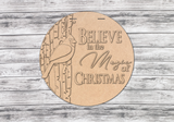Believe in the Magic of Christmas Cardinal Door Hanger DIY Unfinished Kit