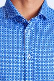 Swiss Check Long Sleeve Tech Shirt - Blue