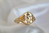 Miraculous Medal Signet Ring in 14k Gold