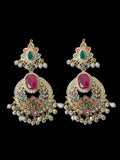 DNS200 Navratan Jadau necklace set with dangler earrings ( READY TO SHIP )