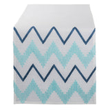 Dii Off White Base Embroidered Chevron Table Runner