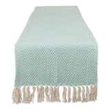 Dii Aqua Chevron Handloom Table Runner