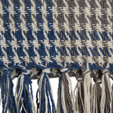 Dii French Blue & Gray Houndstooth Plaid Throw